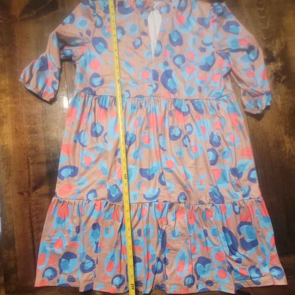 Colorfun Printed Tiered Dress - Large - Picture 2 of 7